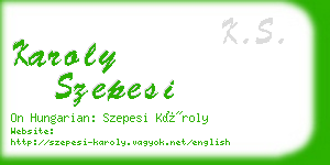 karoly szepesi business card
